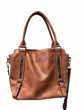 CLUCI Soft Vegan Leather Hobo Bag Brown Shoulder Handbag w/ Crossbody Strap